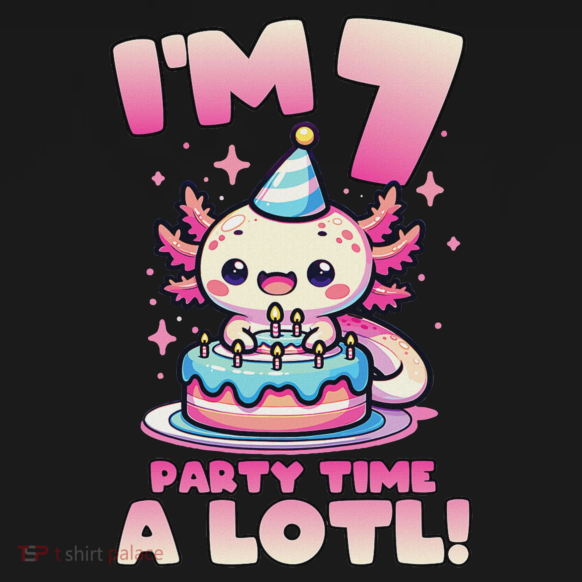 I'm 7 Seven Years Old Cute Kawaii Axolotl 7th Birthday Party Sweatshirt