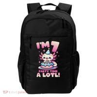 I'm 7 Seven Years Old Cute Kawaii Axolotl 7th Birthday Party Backpack thumb 0