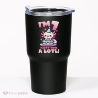 I'm 7 Seven Years Old Cute Kawaii Axolotl 7th Birthday Party Tumbler thumb 0