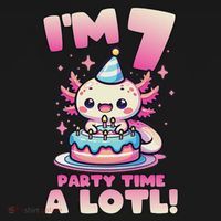 I'm 7 Seven Years Old Cute Kawaii Axolotl 7th Birthday Party Mousepad thumb 1