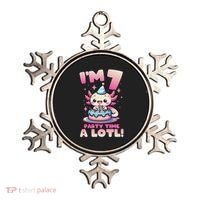 I'm 7 Seven Years Old Cute Kawaii Axolotl 7th Birthday Party Ornament thumb 0
