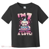 I'm 7 Seven Years Old Cute Kawaii Axolotl 7th Birthday Party Toddler T-Shirt thumb 0