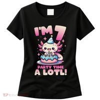 I'm 7 Seven Years Old Cute Kawaii Axolotl 7th Birthday Party Women's T-Shirt thumb 0