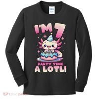 I'm 7 Seven Years Old Cute Kawaii Axolotl 7th Birthday Party Kids Long Sleeve Shirt thumb 0