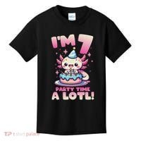 I'm 7 Seven Years Old Cute Kawaii Axolotl 7th Birthday Party Kids T-Shirt thumb 0