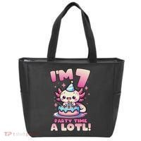 I'm 7 Seven Years Old Cute Kawaii Axolotl 7th Birthday Party Tote Bag thumb 0
