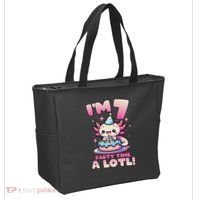 I'm 7 Seven Years Old Cute Kawaii Axolotl 7th Birthday Party Tote Bag thumb 2