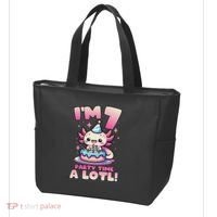 I'm 7 Seven Years Old Cute Kawaii Axolotl 7th Birthday Party Tote Bag thumb 3
