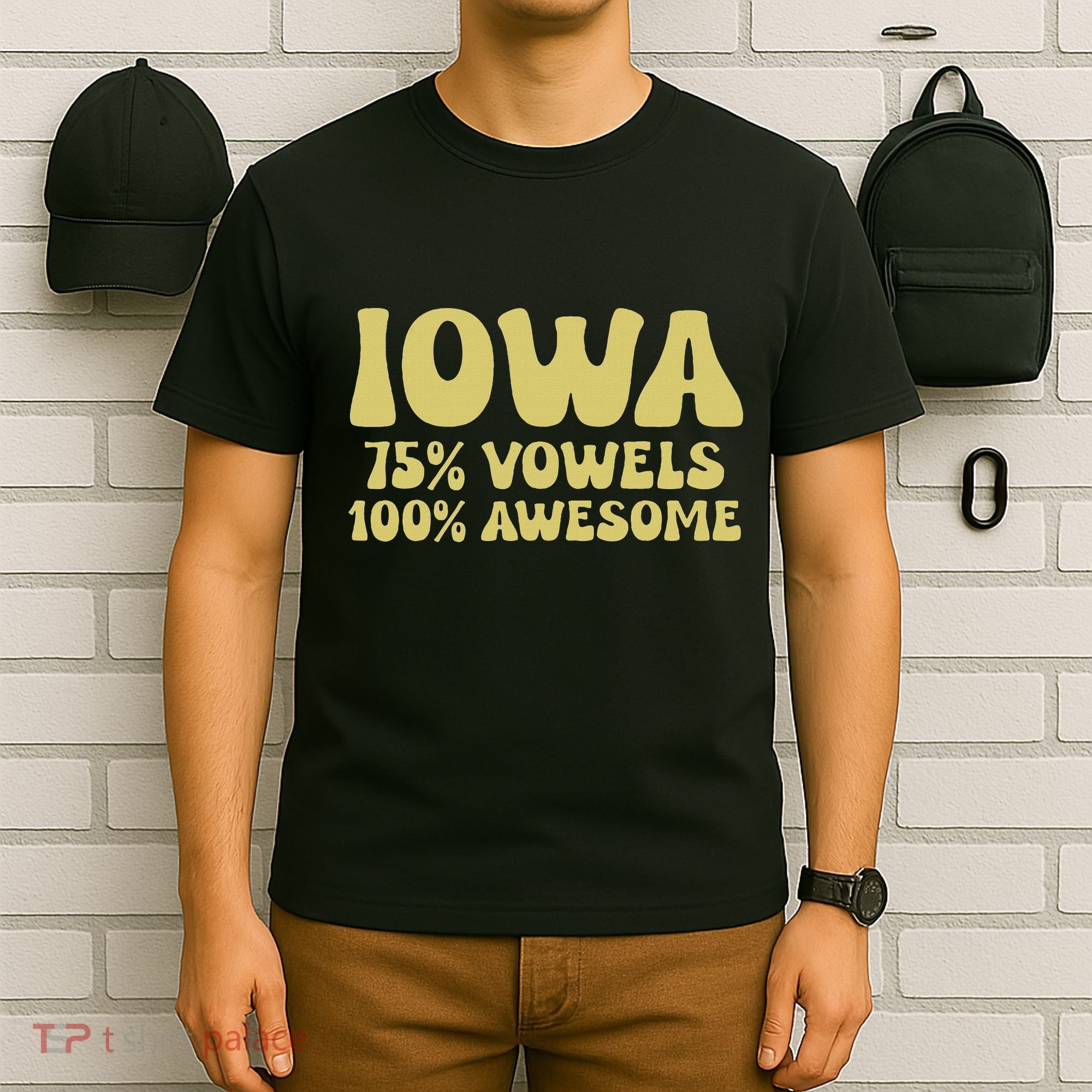 Iowa 75 Vowels 100 Awesome Iowans Women Funny State T-Shirt