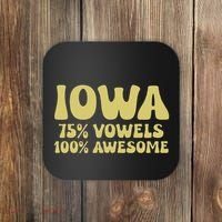 Iowa 75 Vowels 100 Awesome Iowans Women Funny State Coaster thumb 0