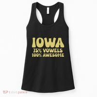 Iowa 75 Vowels 100 Awesome Iowans Women Funny State Women's Tank Top thumb 0