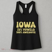 Iowa 75 Vowels 100 Awesome Iowans Women Funny State Women's Tank Top thumb 3