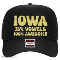 Iowa 75 Vowels 100 Awesome Iowans Women Funny State Hat thumb 0