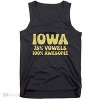 Iowa 75 Vowels 100 Awesome Iowans Women Funny State Tank Top thumb 0
