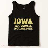 Iowa 75 Vowels 100 Awesome Iowans Women Funny State Tank Top thumb 2