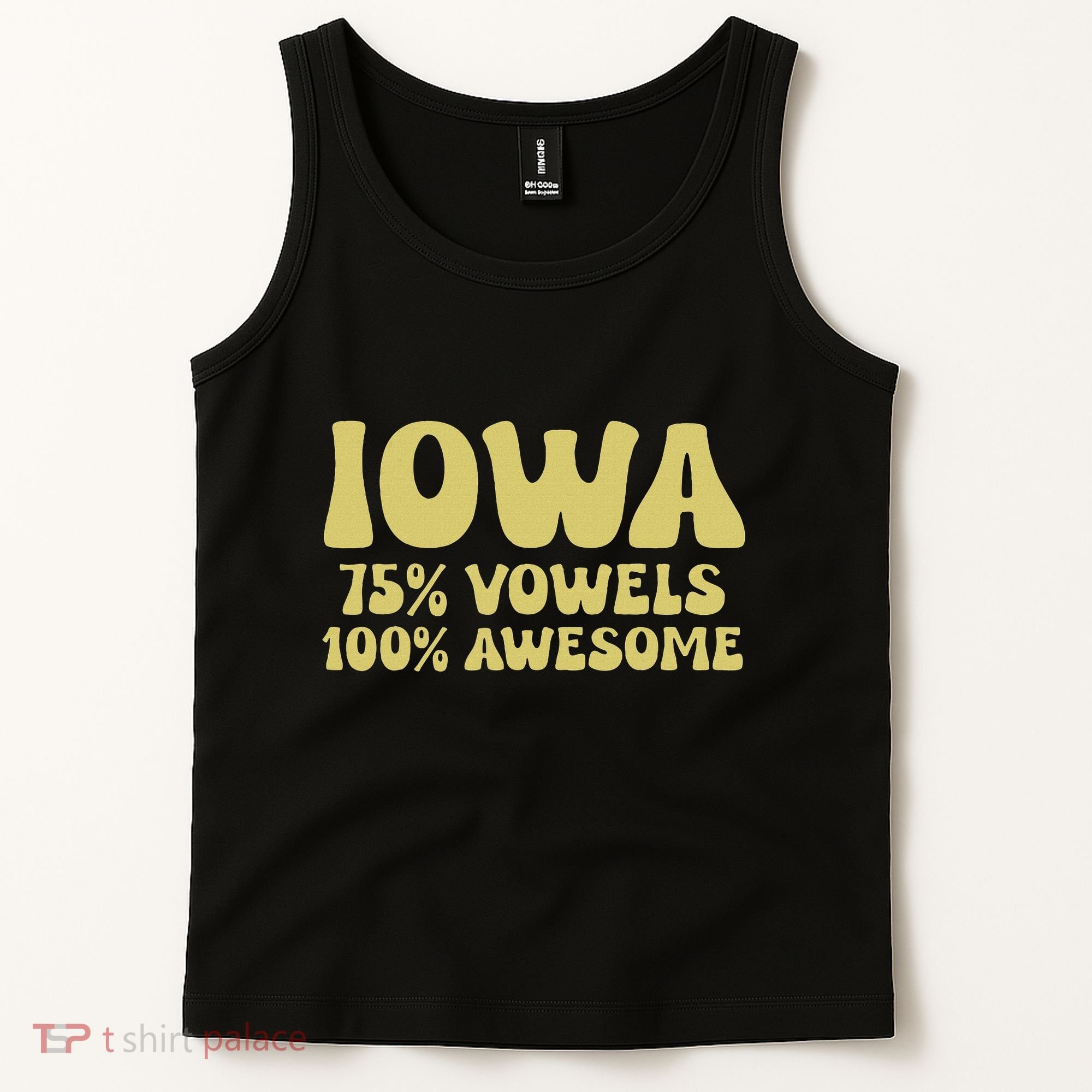 Iowa 75 Vowels 100 Awesome Iowans Women Funny State Tank Top