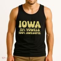 Iowa 75 Vowels 100 Awesome Iowans Women Funny State Tank Top thumb 3