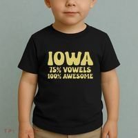 Iowa 75 Vowels 100 Awesome Iowans Women Funny State Toddler T-Shirt thumb 2