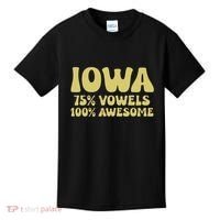 Iowa 75 Vowels 100 Awesome Iowans Women Funny State Kids T-Shirt thumb 0