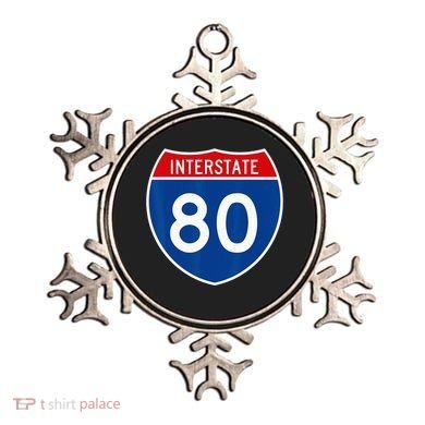 I 80 Interstate Highway Shield Sign = Funny Ornament