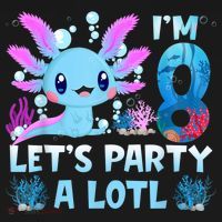 I'm 8 Let's Party A Lotl 8th Birthday Cute Axolotl Lovers Mousepad thumb 1