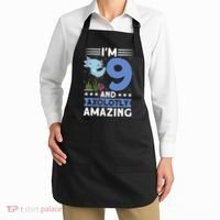 I'm 9 And Axolotly Amazing 9th Birthday Axolotl  Apron thumb 2