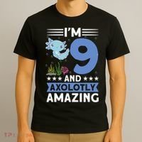 I'm 9 And Axolotly Amazing 9th Birthday Axolotl  T-Shirt thumb 3