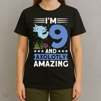 I'm 9 And Axolotly Amazing 9th Birthday Axolotl  T-Shirt thumb 4
