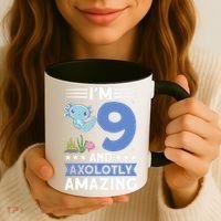 I'm 9 And Axolotly Amazing 9th Birthday Axolotl  Coffee Mug thumb 3
