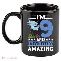 I'm 9 And Axolotly Amazing 9th Birthday Axolotl  11oz C Handle Ceramic Mug thumb 2