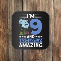 I'm 9 And Axolotly Amazing 9th Birthday Axolotl  Coaster thumb 0