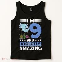 I'm 9 And Axolotly Amazing 9th Birthday Axolotl  Tank Top thumb 2