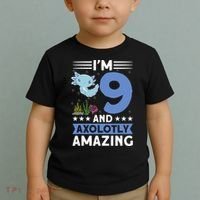 I'm 9 And Axolotly Amazing 9th Birthday Axolotl  Toddler T-Shirt thumb 2