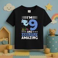I'm 9 And Axolotly Amazing 9th Birthday Axolotl  Toddler T-Shirt thumb 3