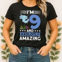 I'm 9 And Axolotly Amazing 9th Birthday Axolotl  Women's T-Shirt thumb 2