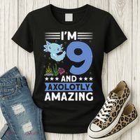 I'm 9 And Axolotly Amazing 9th Birthday Axolotl  Women's T-Shirt thumb 3