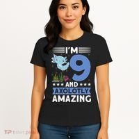 I'm 9 And Axolotly Amazing 9th Birthday Axolotl  Women's T-Shirt thumb 4