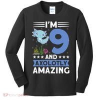I'm 9 And Axolotly Amazing 9th Birthday Axolotl  Kids Long Sleeve Shirt thumb 0