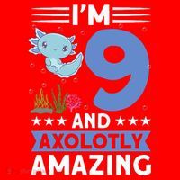 I'm 9 And Axolotly Amazing 9th Birthday Axolotl  Santa Hat thumb 1