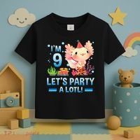 I'm 9 Let's Party A Lotl Cute Axolotl Lover For Toddler T-Shirt thumb 3
