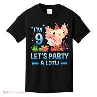 I'm 9 Let's Party A Lotl Cute Axolotl Lover For Kids T-Shirt thumb 0