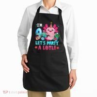 I'm 9 Years Old Let's Party A Lotl Axolotl 9th Birthday   Apron thumb 2