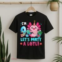 I'm 9 Years Old Let's Party A Lotl Axolotl 9th Birthday   T-Shirt thumb 2