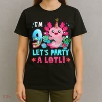I'm 9 Years Old Let's Party A Lotl Axolotl 9th Birthday   T-Shirt thumb 4