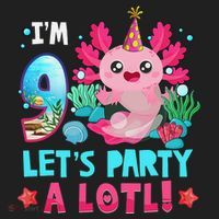 I'm 9 Years Old Let's Party A Lotl Axolotl 9th Birthday   Beanie thumb 2