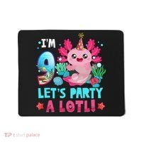 I'm 9 Years Old Let's Party A Lotl Axolotl 9th Birthday   Mousepad thumb 0