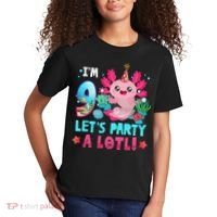I'm 9 Years Old Let's Party A Lotl Axolotl 9th Birthday   Kids T-Shirt thumb 2