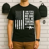 I Am 1776 Sure No One Is Taking My Guns Pro Gun USA Flag T-Shirt thumb 6