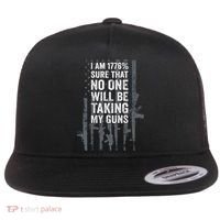 I Am 1776 Sure No One Is Taking My Guns Pro Gun Flag Flat Bill Trucker Hat thumb 0