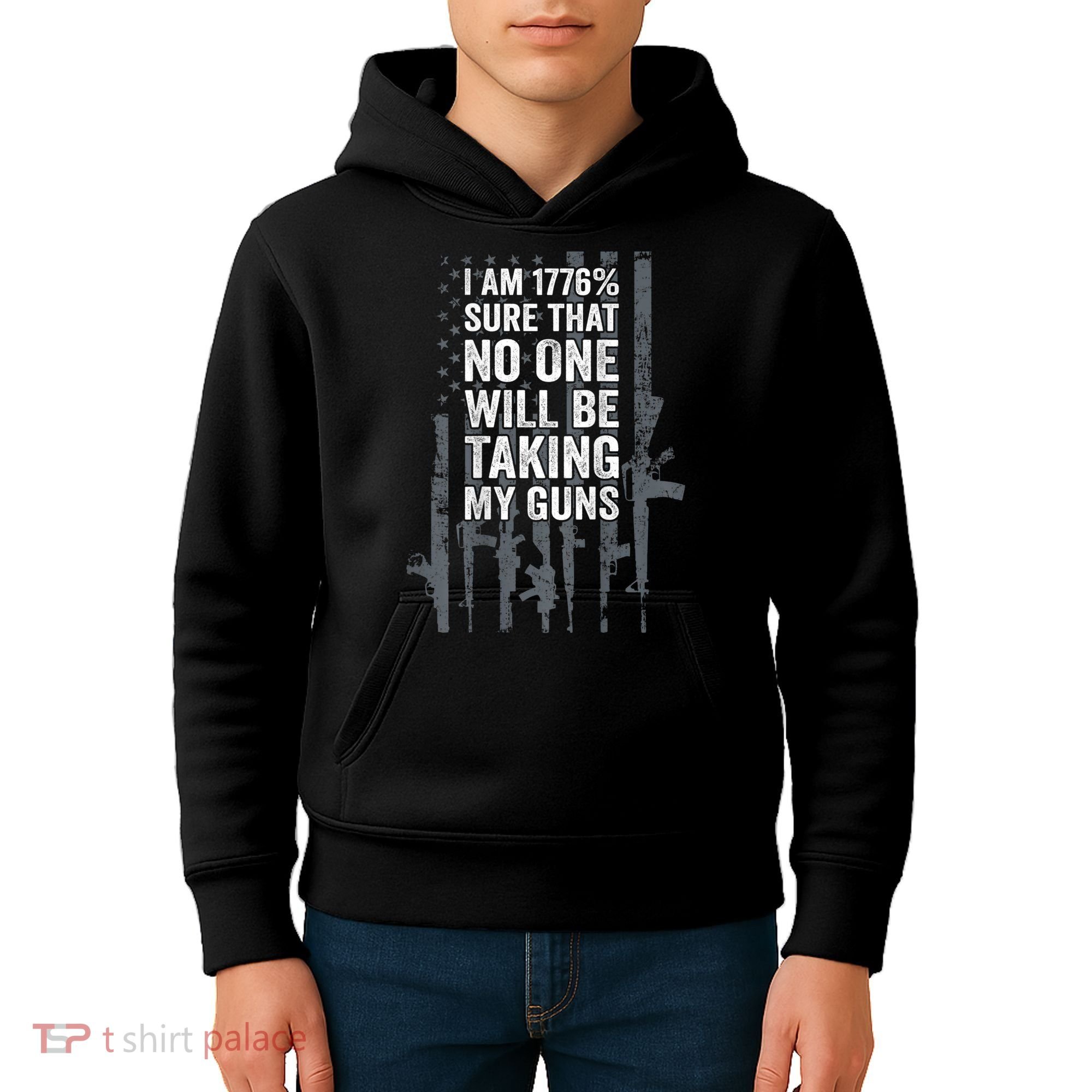 I Am 1776 Sure No One Is Taking My Guns Pro Gun Flag Kids Hoodie